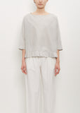 Cotton Silk Pleated Hem Popover — Cement