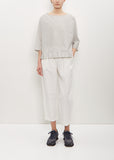 Cotton Silk Pleated Hem Popover — Cement