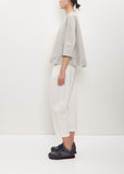 Cotton Silk Pleated Hem Popover — Cement