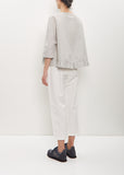 Cotton Silk Pleated Hem Popover — Cement