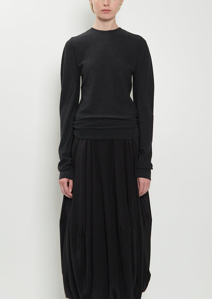 Crew Neck Wool Sweater — Anthracite Melange