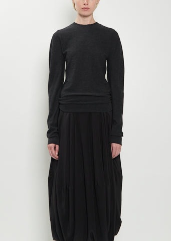Crew Neck Wool Sweater — Anthracite Melange