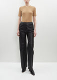 Paneled Leather Trousers