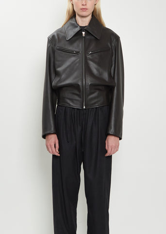 Boxy Leather Blouson
