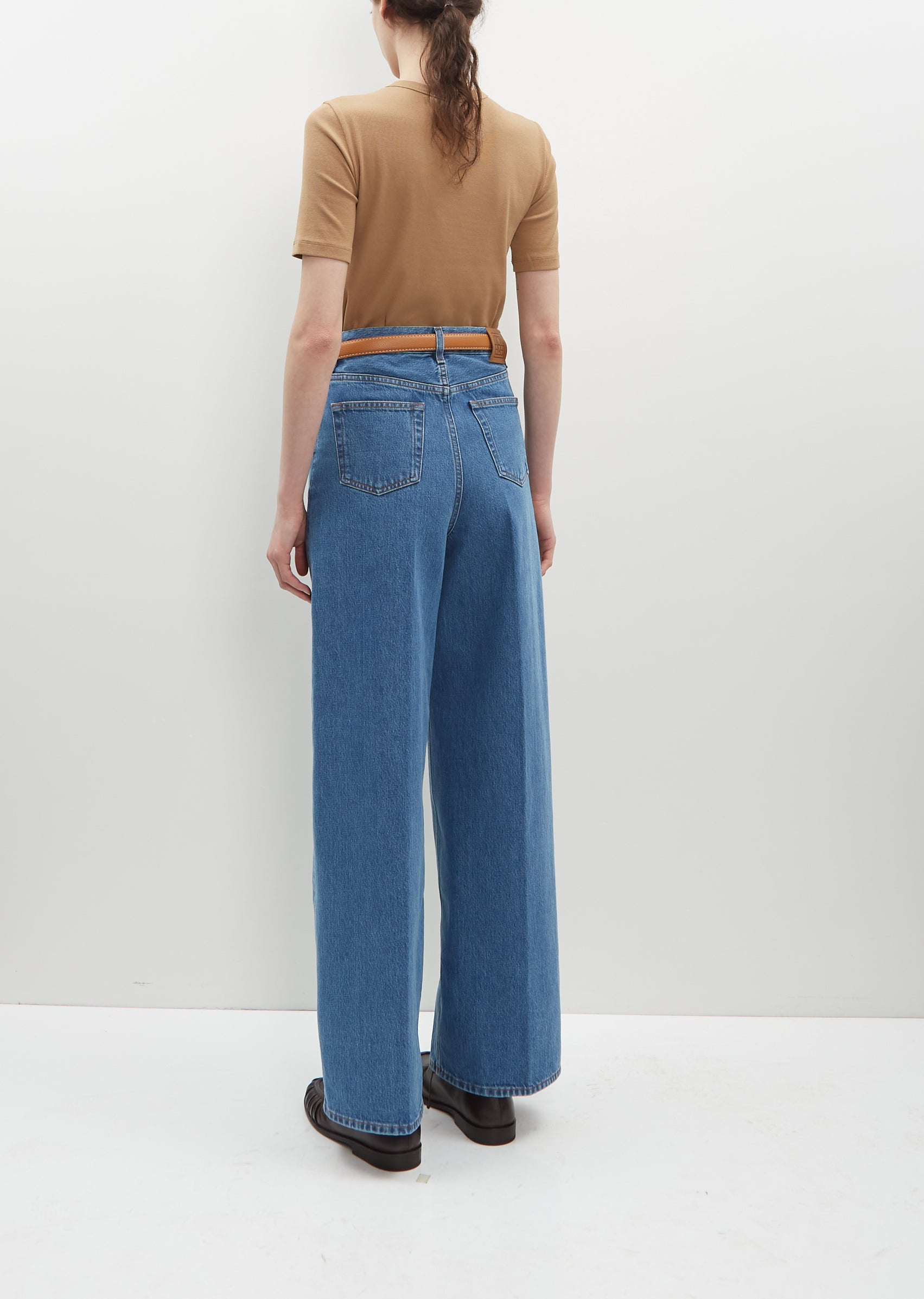 Shop Wide Fit Solid Denim Palazzo Pants with Front-Knot Styling Online |  Max UAE