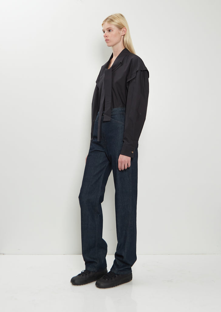 Denim Five Pockets Twisted Pant