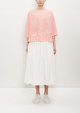 Cotton Silk Pleated Hem Popover — Poppy