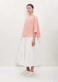 Cotton Silk Pleated Hem Popover — Poppy