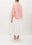 Cotton Silk Pleated Hem Popover — Poppy