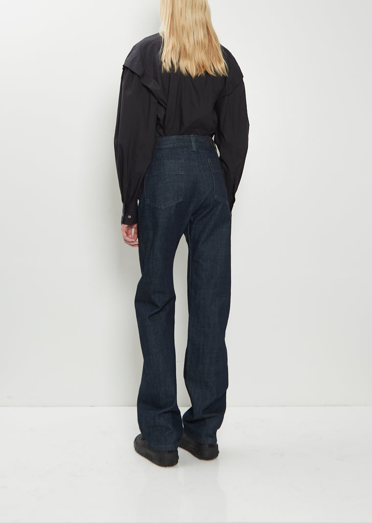 Denim Five Pockets Twisted Pant
