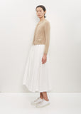 Cotton Pleated Pull On Skirt — Milk