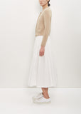 Cotton Pleated Pull On Skirt — Milk