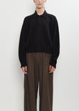 Homere Cashmere Polo Collar Sweater — Black