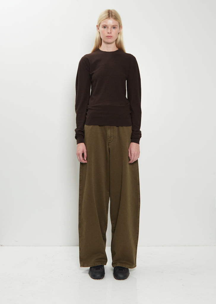 Crew Neck Wool Sweater — Aubergine