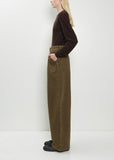 Cotton Denim Large Pants — Moss Green