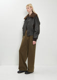 Shearling Collar Leather Blouson