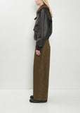 Shearling Collar Leather Blouson