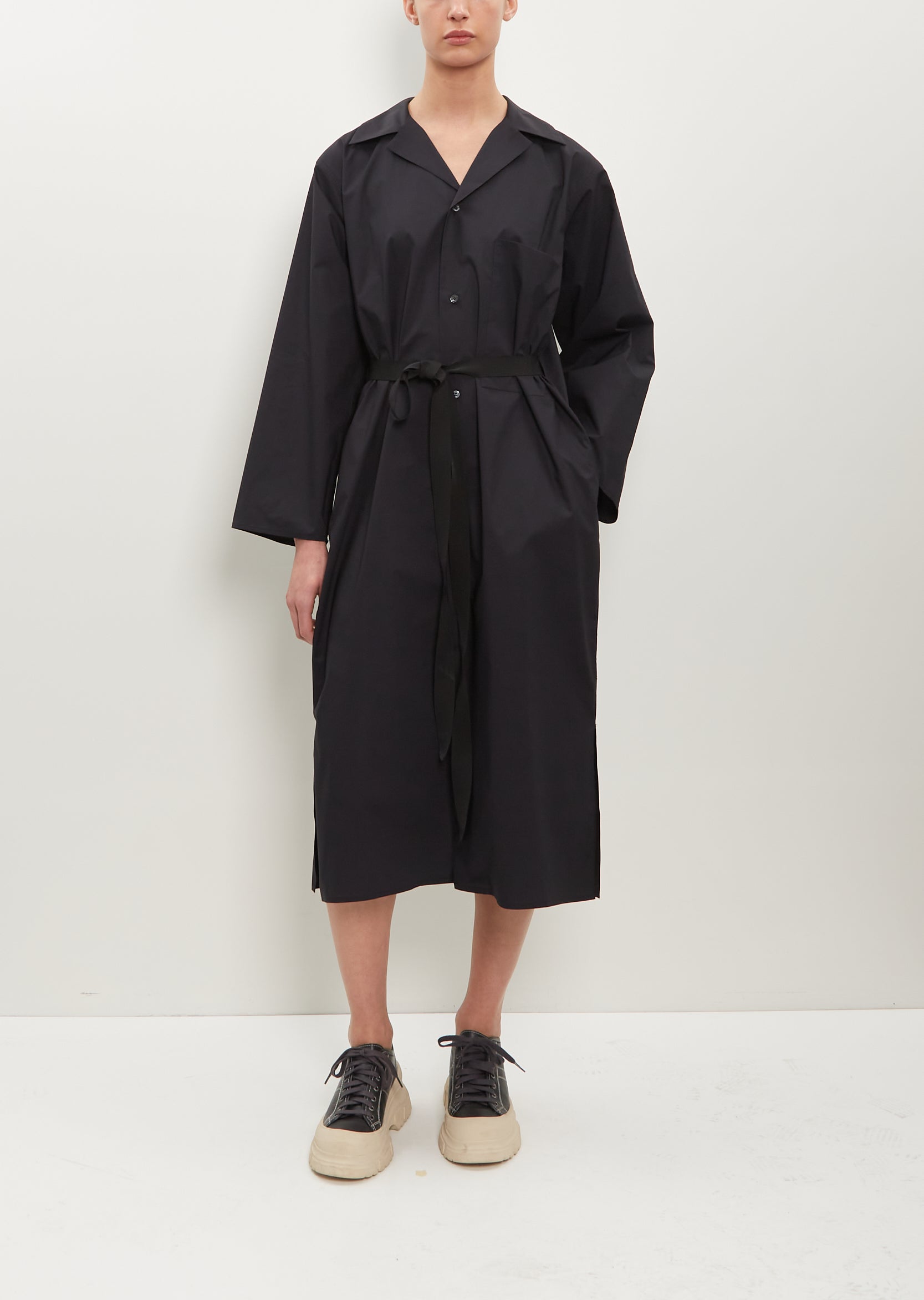 Drome Cotton Shirt Dress — Black – La Garçonne