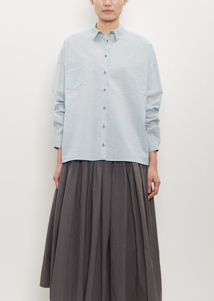 Cotton Silk Small Pocket Shirt — Sky