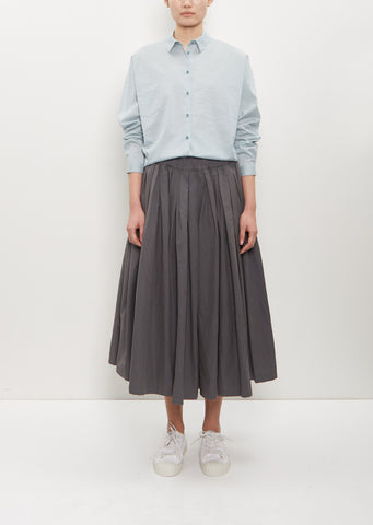 Cotton Pleated Pull On Skirt — Cement