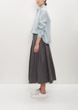 Cotton Pleated Pull On Skirt — Cement