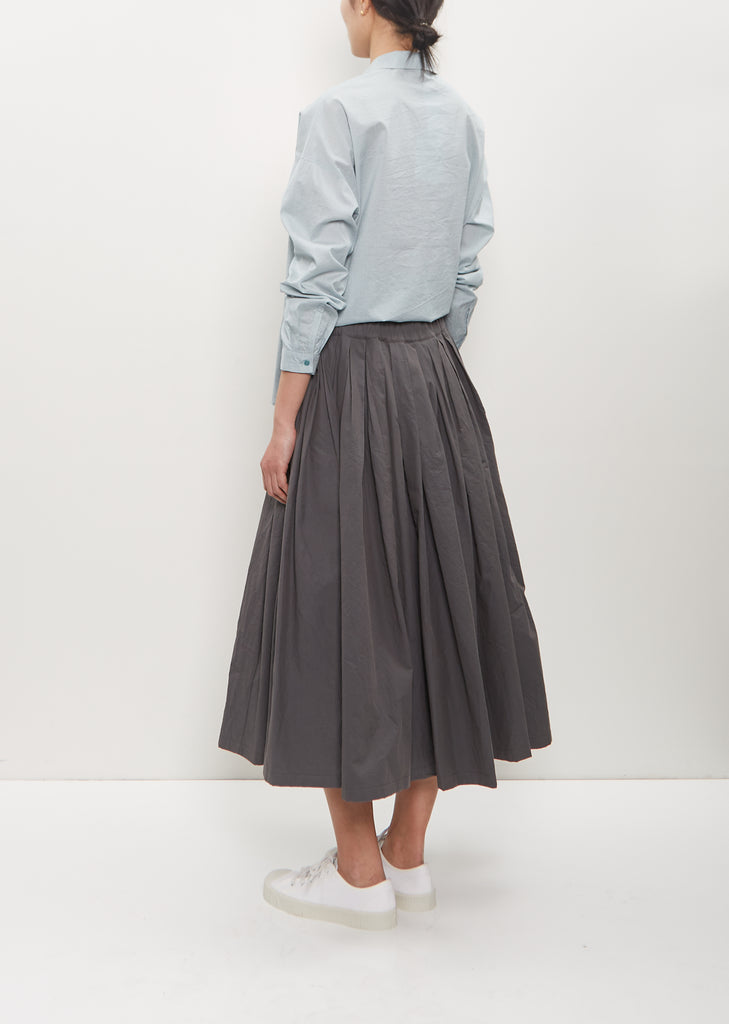 Cotton Pleated Pull On Skirt — Cement