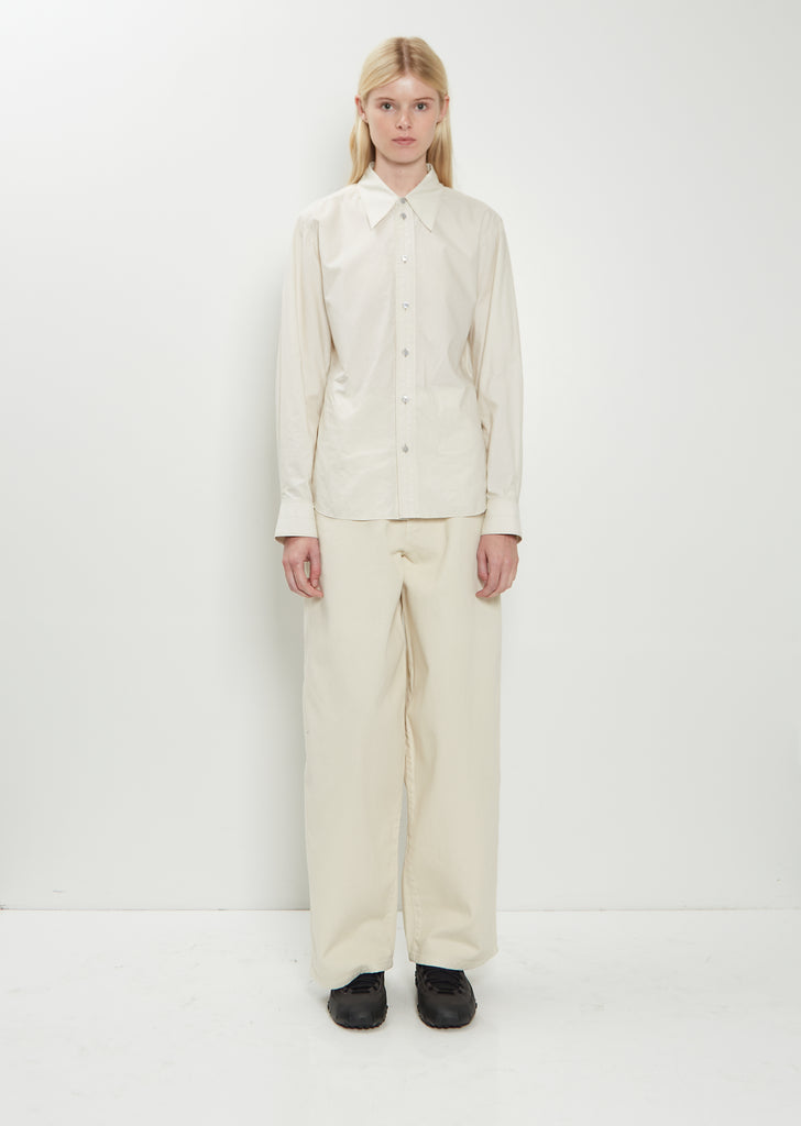 Cotton Denim Large Pants — Denim Snow Clay
