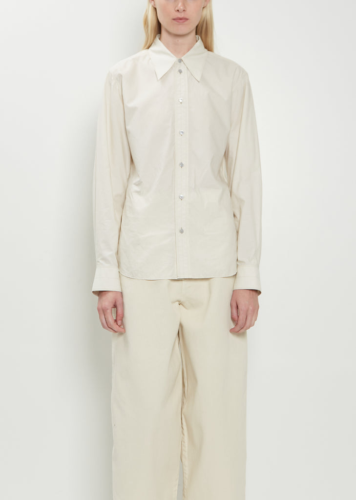 Pointed Collar Cotton Silk Shirt