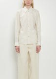 Pointed Collar Cotton Silk Shirt