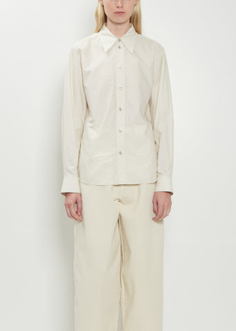 Pointed Collar Cotton Silk Shirt