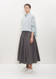 Cotton Pleated Pull On Skirt — Cement