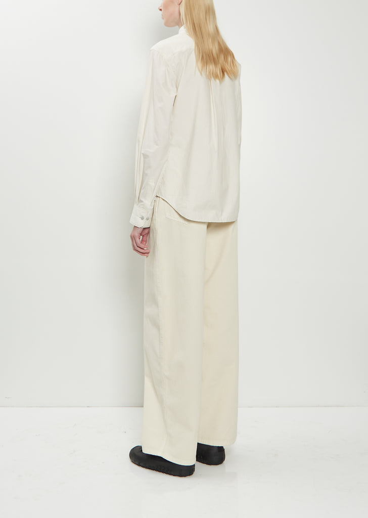 Pointed Collar Cotton Silk Shirt