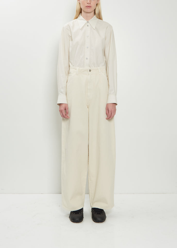 Cotton Denim Large Pants — Denim Snow Clay