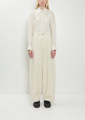 Cotton Denim Large Pants — Denim Snow Clay