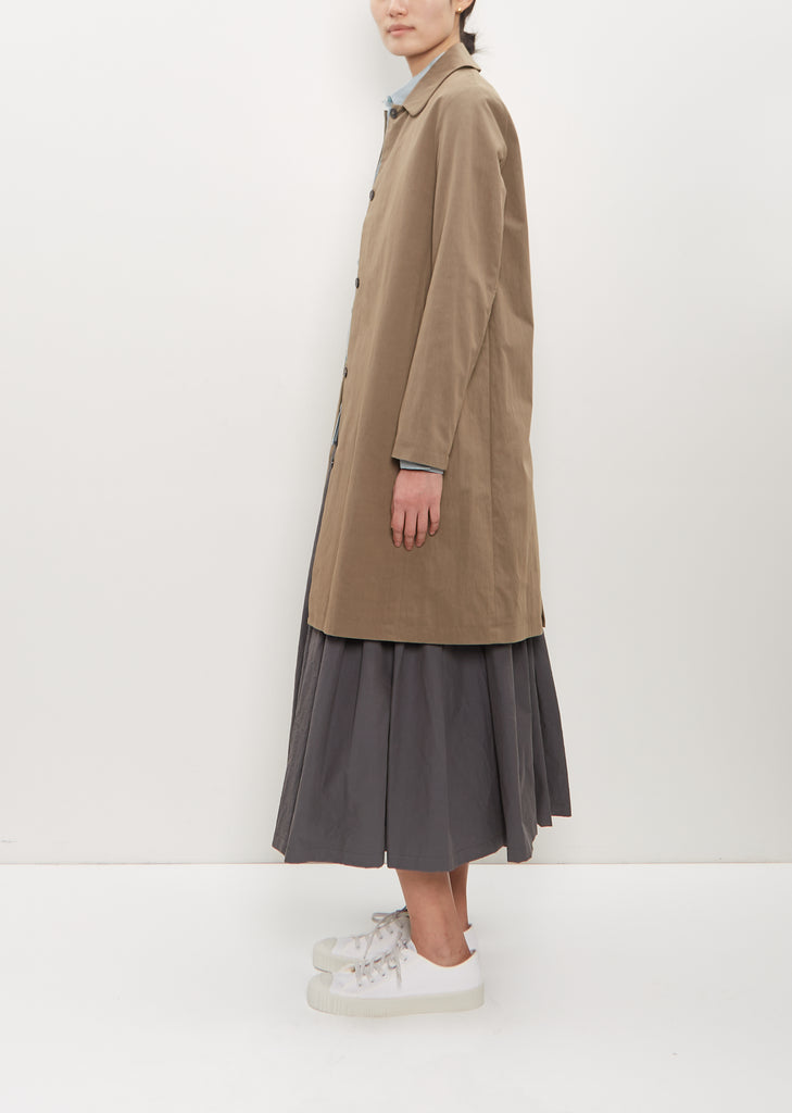 Cotton Poly Round Collar Mac Coat