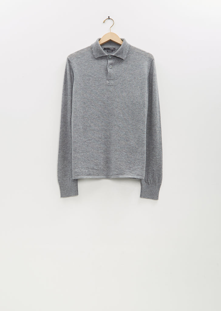 Summer Rugby Cashmere Polo — Grey Flannel