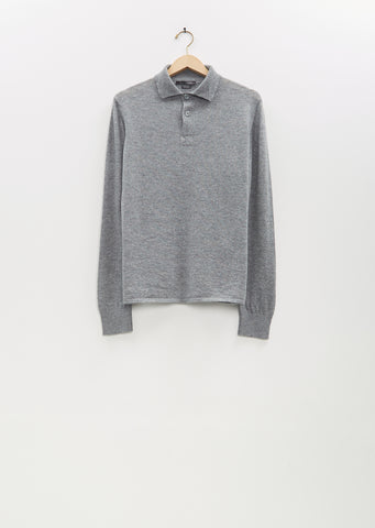 Summer Rugby Cashmere Polo — Grey Flannel