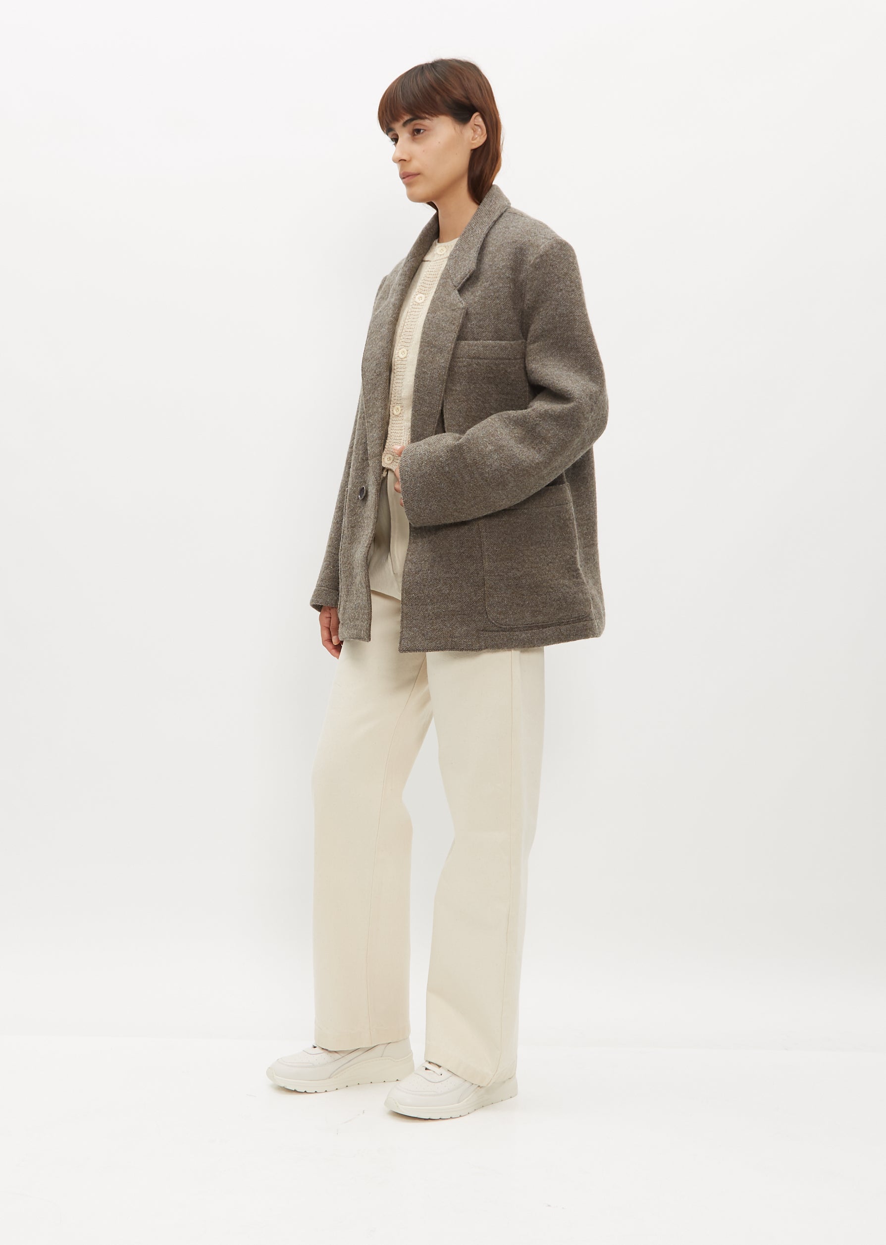 口コミ・レビューで人気商品を探そう Mud — Jacket Wool Juri Grey Garçonne La – ジャケット・アウター