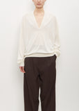 Silk Cashmere Johnny Sweater — White