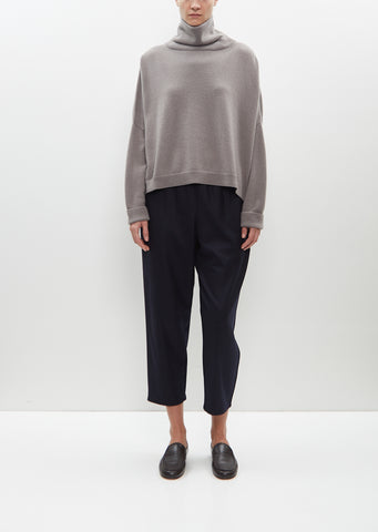 Wool Carrot Pants — Midnight