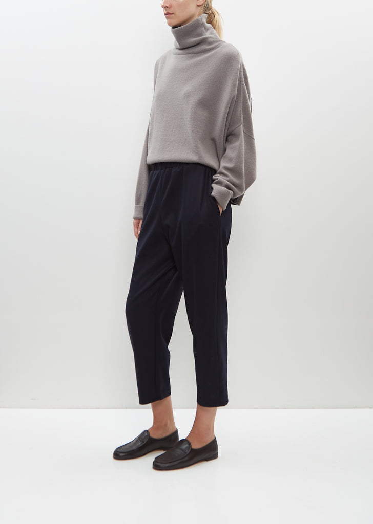 Wool Carrot Pants — Midnight