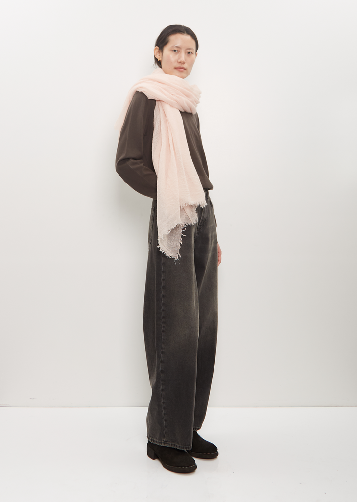 Cashmere Medium Woven Scarf — Light Pink