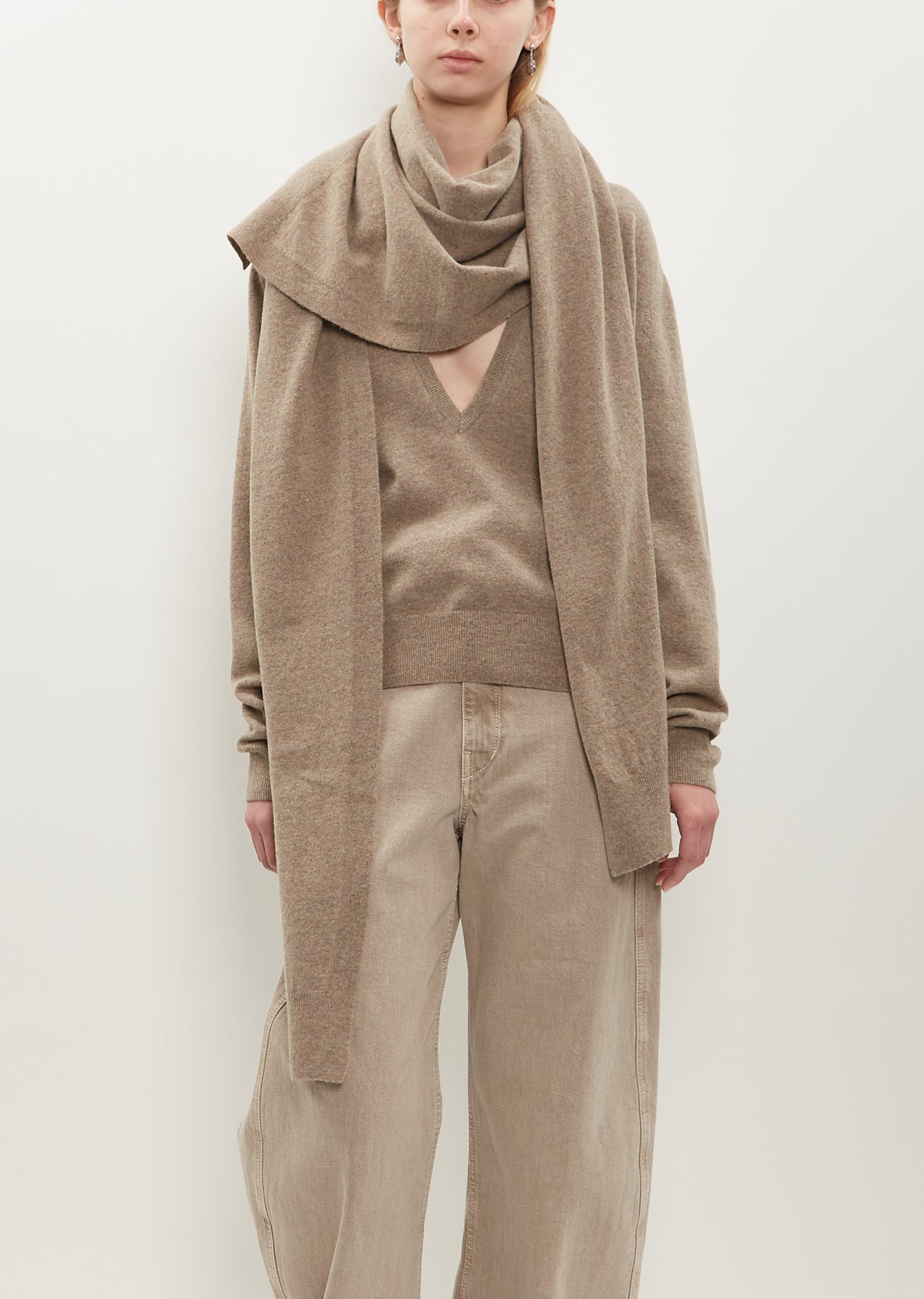 Wrap Scarf — Beige Grey – La Garçonne
