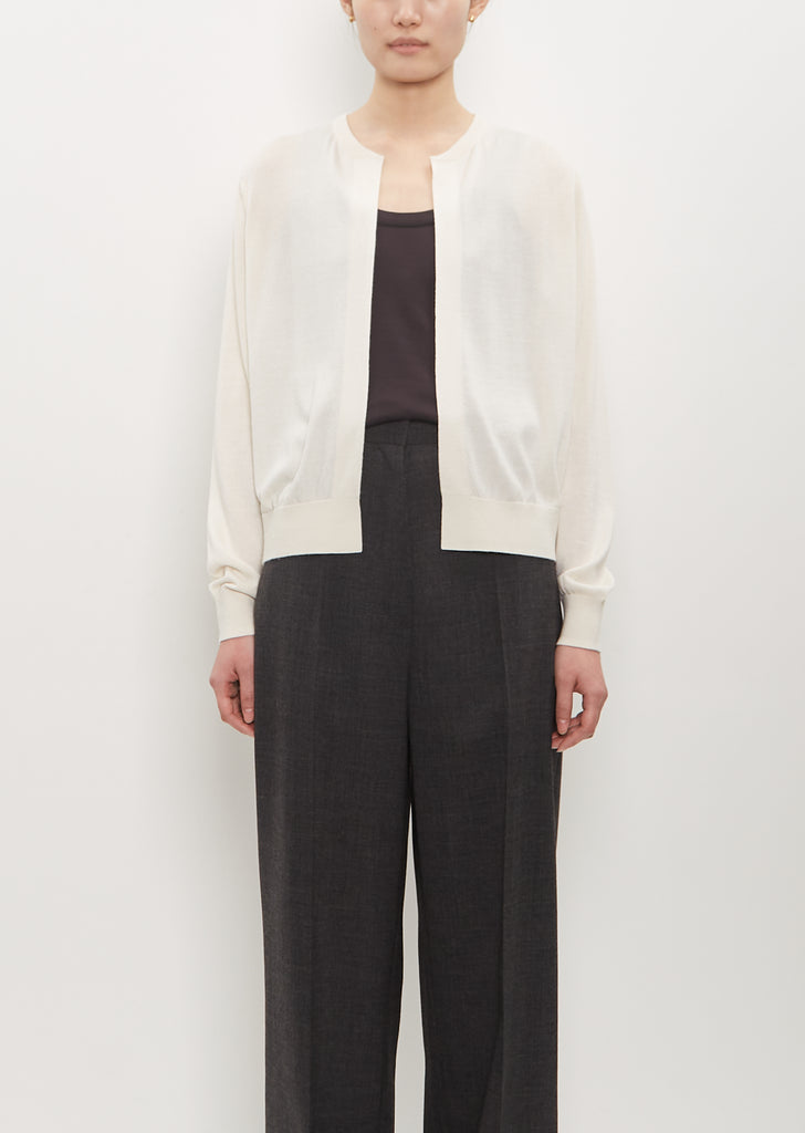 Silk Cashmere Mini Bomber — White