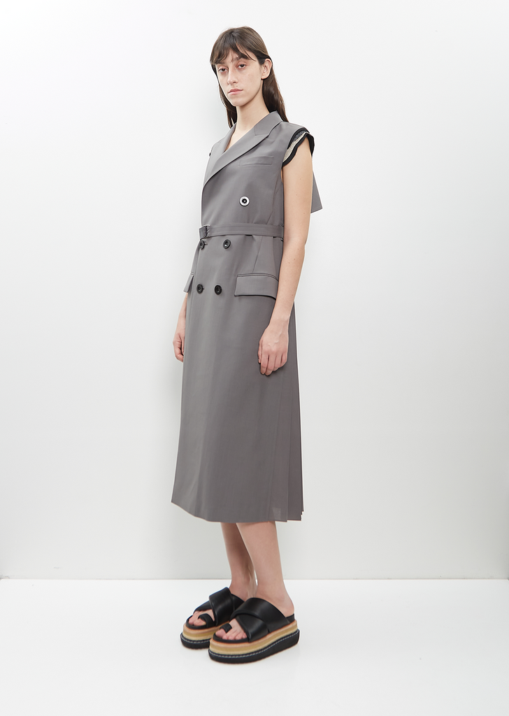 Poly Wool Suiting Long Vest