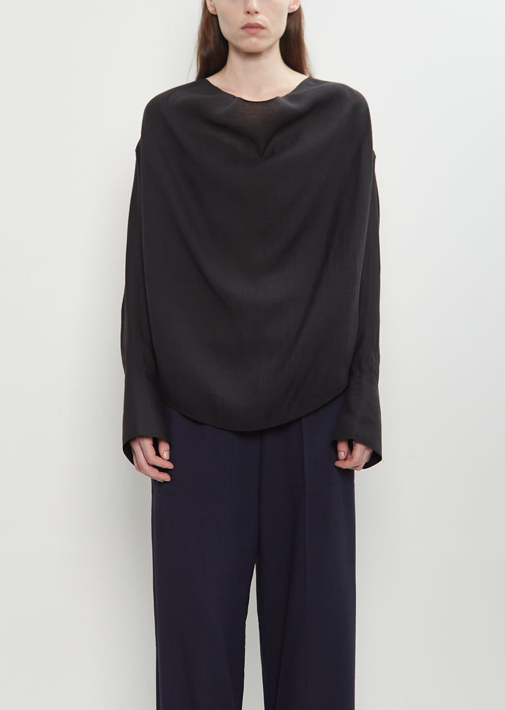 Lyocell Organza Cowl Blouse