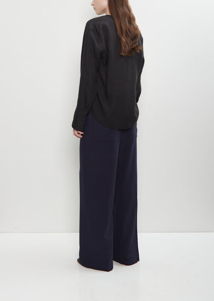 Lyocell Organza Cowl Blouse