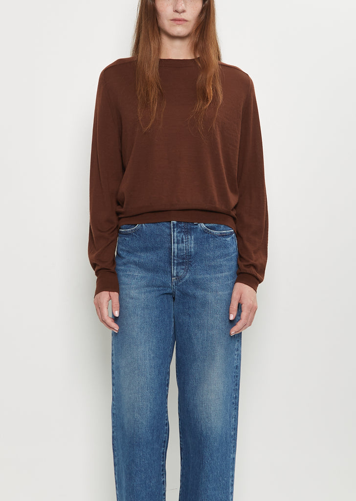 Angus Lightweight Cashmere Sweater — Brown