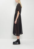 Silk Pleated Cache-Coeur Dress