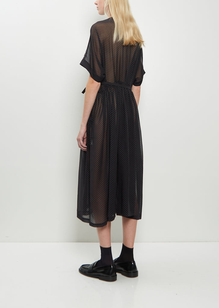 Silk Pleated Cache-Coeur Dress
